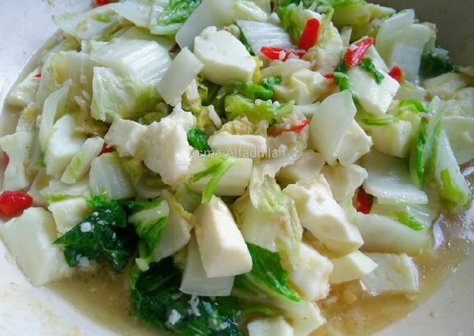 Resep Cah sawi putih &amp; putih telur yang Enak Banget