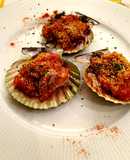 Vieiras a la gallega gratinadas