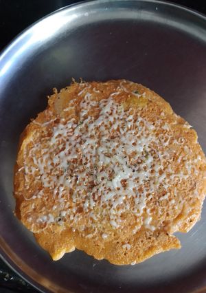 A picture of Besan Cheela with a twist.