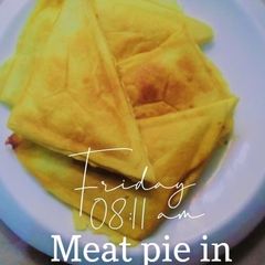 Meat pie in tostar(sandwich maker) A picture of Meat pie in tostar(sandwich maker).