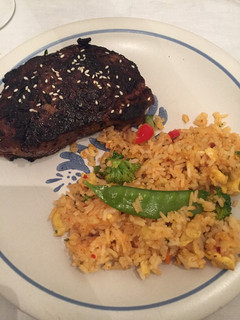 A picture of Asian Sirloin Steak with Thai Drunken Fried Rice.