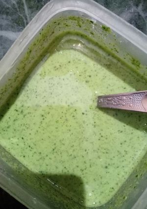 A picture of Coriander garlic chutney.