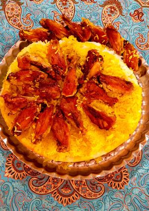 عکسی از دستور پلو ارمنی(ته انداز مرغ با بال)