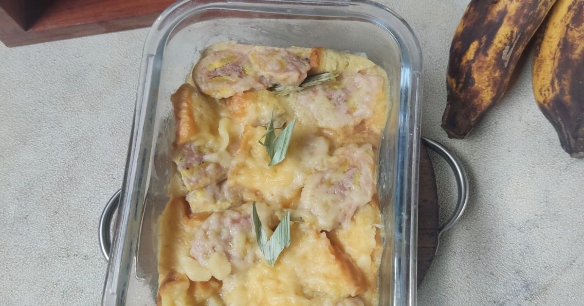Puding Pisang Roti Tawar Kukus