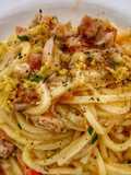 Chitarra all’uovo con tonno e pomodorini