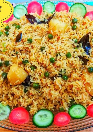 A picture of Aloo Matar ki tahiri.