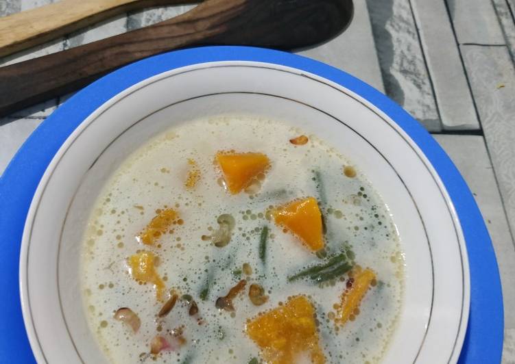 Bahan Menyiapkan Sayur santan labu kuning. yang simpel