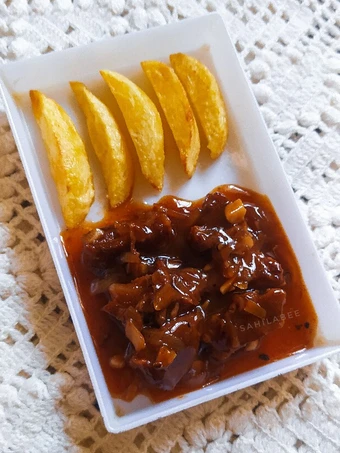 Langkah Mudah untuk Membikin Resep Beef Steak with Barbeque + Black Pepper Sauce yang Menggugah Selera Anti Ribet, Sempurna