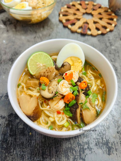 Foto resep Mie Kuah Udang Jamur