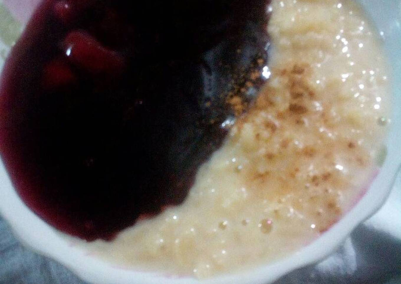 Mixto mazamorra morada y arroz con leche