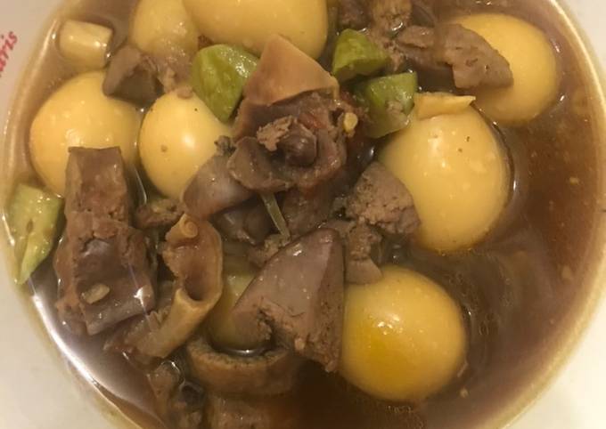 Semur kecap telur puyuh dan ati ampela