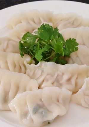 A picture of Chicken momo (Indian/Nepali art).