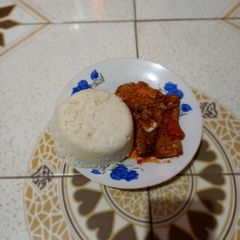 A picture of Fish and ugali.