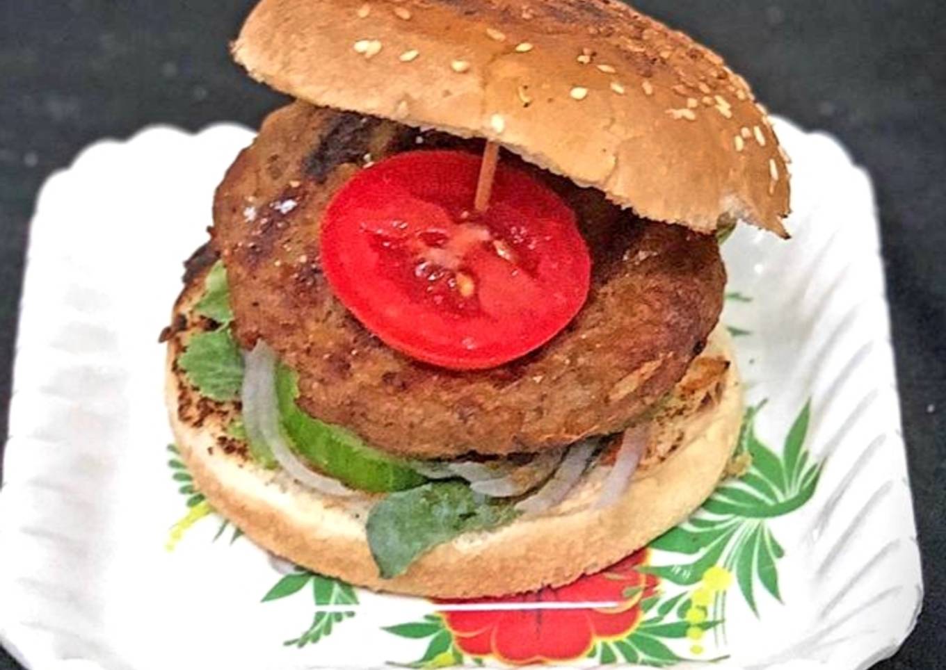 Keema tikki burger