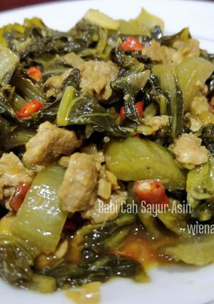 Foto resep 2. Babi cah Sayur Asin 🐖