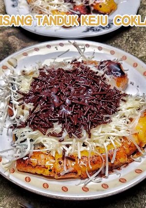 Foto resep Pisang Tanduk Keju Coklat (khas Bandung)
