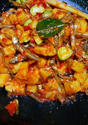 Foto resep Balado kentang, teri, pete