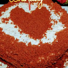 A picture of Eggless Red Velvet Cake.