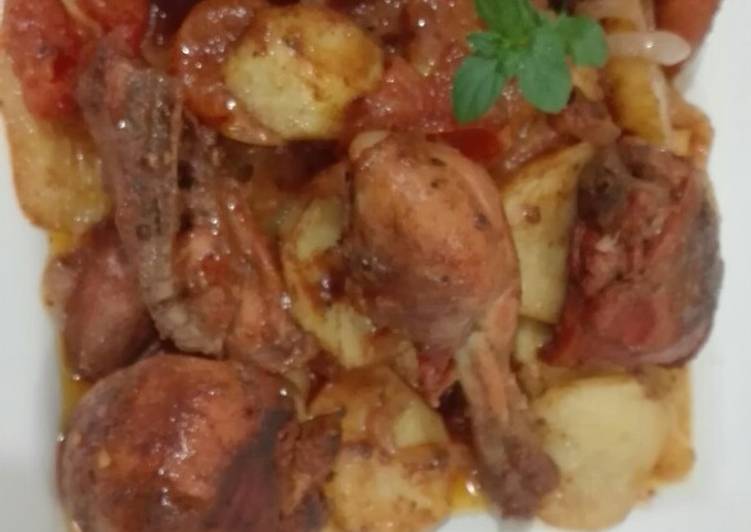 Simple Way to Make Super Quick Homemade Chicken Tandoori with Potatoes