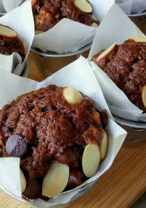 Foto resep Double Chocolate Banana Muffins