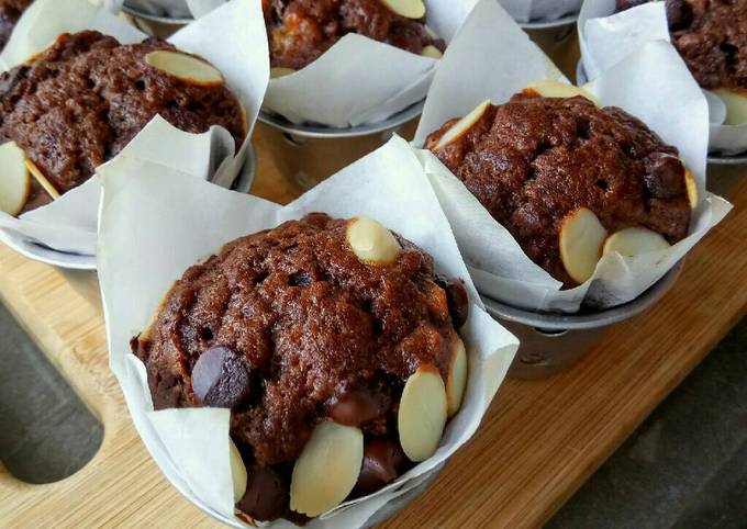 Resep Double Chocolate Banana Muffins