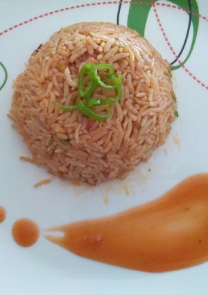 A picture of Schezwan Rice.