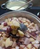 👣2Baba & Niki anya👣 receptje: 🍂🦌Teafűben készült alma🍎-🍒meggy leves vanília pudinggal sűrítve
