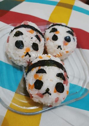 Foto resep Onigiri panda wortel