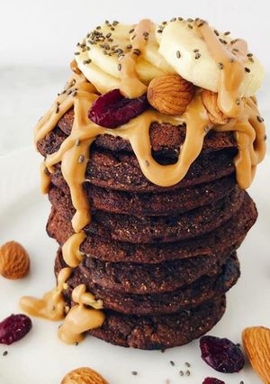 Una foto de Pancakes de chocolate y Sarraceno