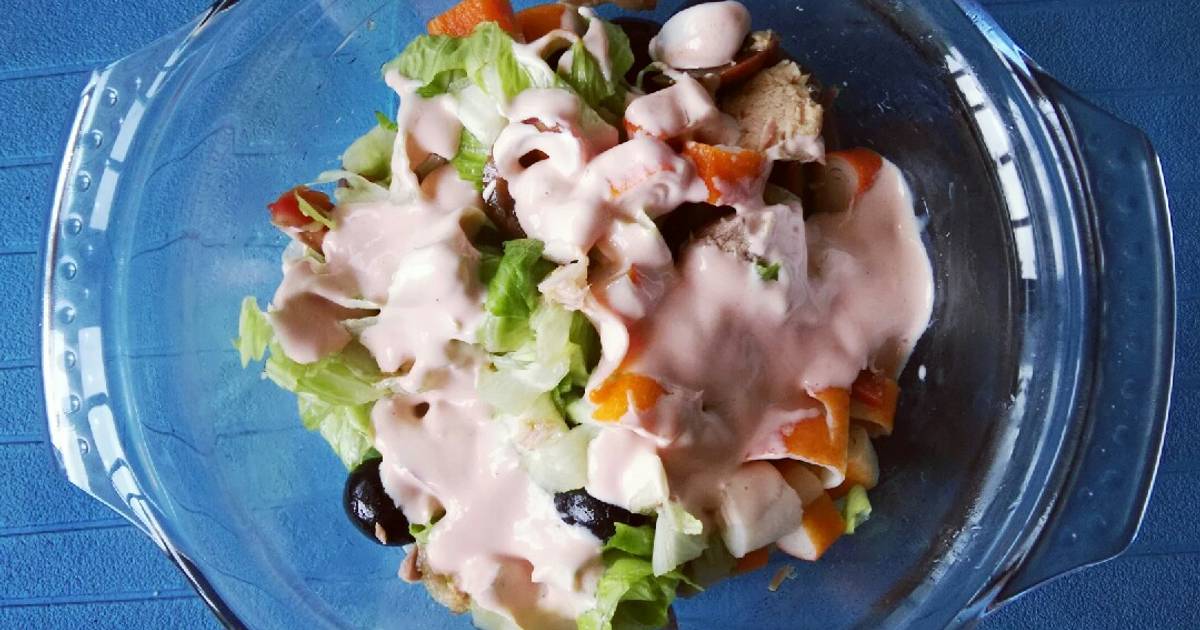 Ensalada De Atun Y Palitos De Cangrejo Con Salsa Rosa Receta De Hoy Cocina Lisson Pilar Cookpad