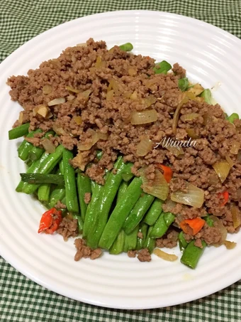 Langkah Gampang Menyiapkan Resep  Buncis Siram Daging Cincang Mudah/ Tumis Buncis Daging Cincang yang Enak Banget, Sempurna