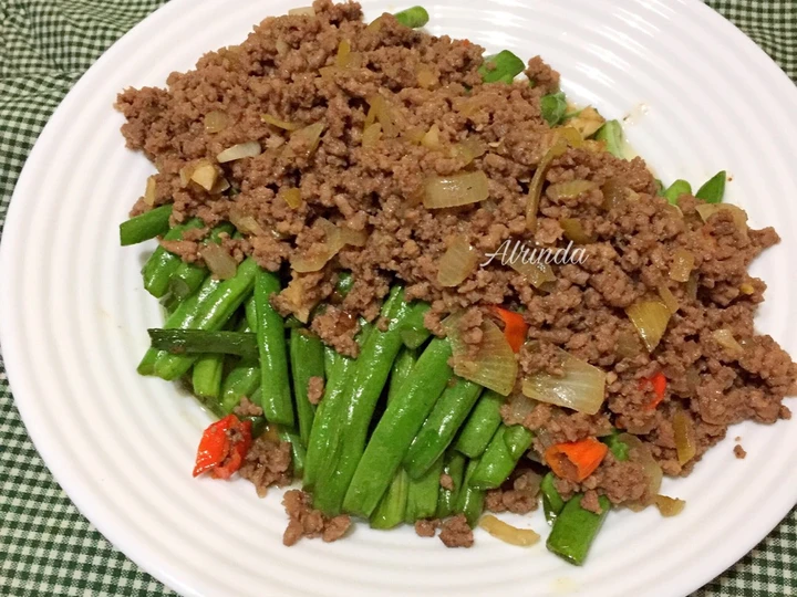 Langkah Gampang Menyiapkan Resep  Buncis Siram Daging Cincang Mudah/ Tumis Buncis Daging Cincang yang Enak Banget, Sempurna