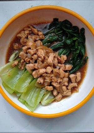 Foto resep 125. Pokcoy siram ayam