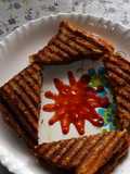Potato bhaji stuff brown bread grilled toast sandwich