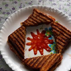 Potato bhaji stuff brown bread grilled toast sandwich A picture of Potato bhaji stuff brown bread grilled toast sandwich.