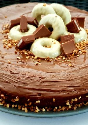 Une photo de Gateau kinder maxi glaçage Nutella