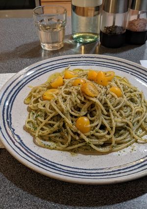 A picture of Nasturtium Pesto.