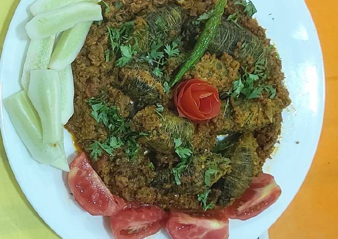 Simple Way to Prepare Eric Ripert Stuffed Mutton mince in bitter gourd