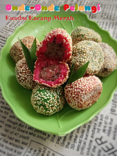 Foto resep ONDE-ONDE PELANGI kumbu kacang merah