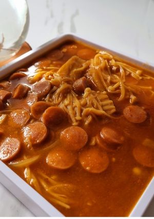 Foto resep Jamur enoki with sosis pedas manis ala korea