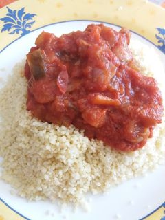 Una foto de Pisto estilo francés y couscous 🍅