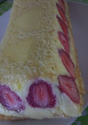 Una foto de Postre con frutillas