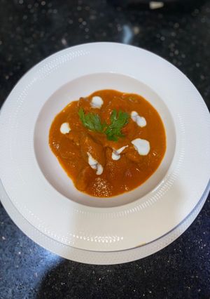 A picture of My spicy butter chicken recipe.