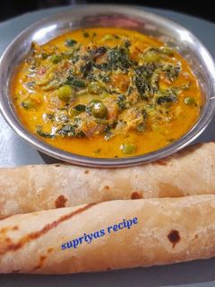 ढाबा स्टाइल मेथी मटार मलाई (Methi matar malai bhaji recipe in marathi) रेसिपी चे मुख्य फोटो 