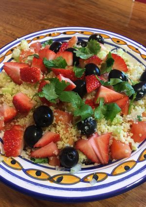 Una foto de Taboulé de fresas