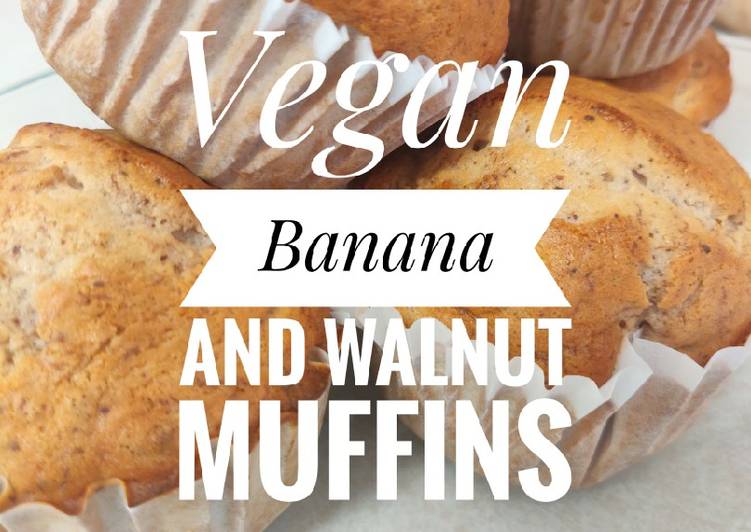 Recipe of Homemade Vegan Banana and Walnut Muffins🍌