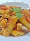 Paccheri con pescespada, melanzane fritte e menta