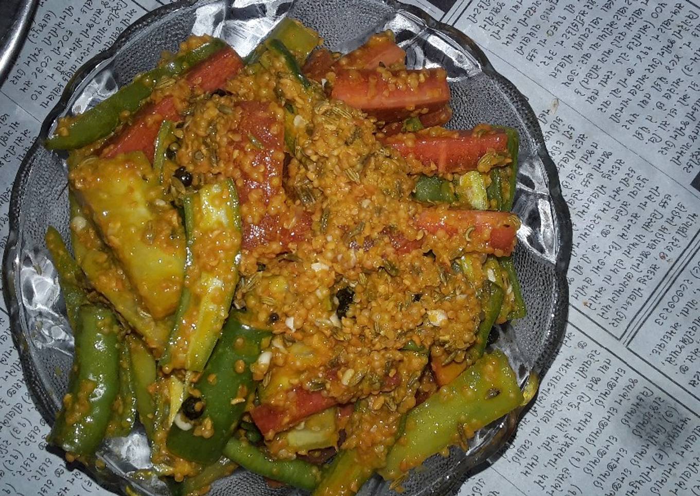 Carrot cucumber and chilli pickle