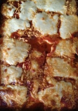 Una foto de Lasagna de Berenjenas con salsa Fileto