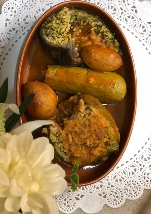 صورة لوصفة محشي خضار بطريقتي 🍆🥔🌶